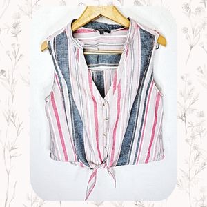 ⏰GONE 1/17!! DREW Anthropologie Chambray Button Down Striped Top size Small
